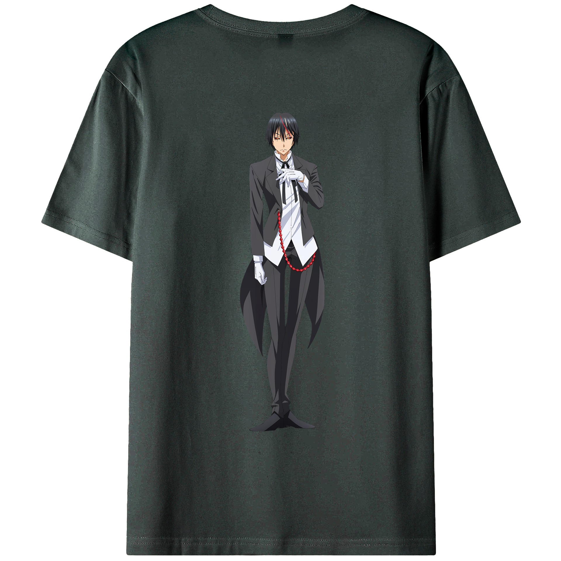 （画像用） 転スラ Regarding Reincarnated to Slime 綿100％ メンズ半袖Tシャツ（バックプリント） 通気性